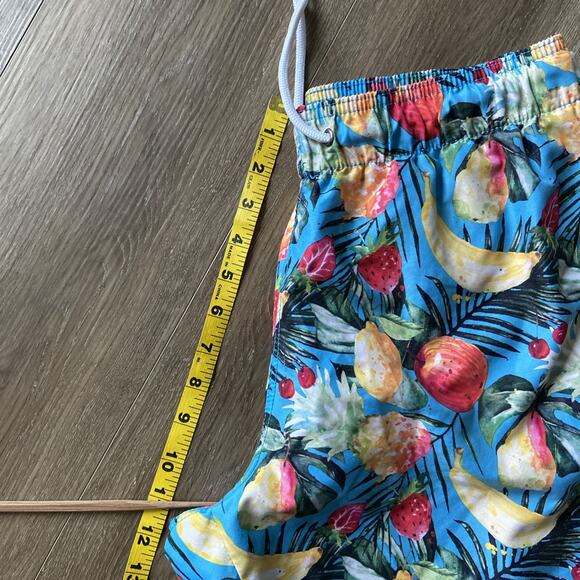 Trunks Surf Swim Co Shorts Mens S Blue Fruit Graphic Board Trunks Pkt Drawstring - Picture 15 of 16